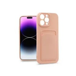 Haffner Card Case Apple iPhone 14 Pro Max szilikon tok kártyatartóval pink (PT-6742)