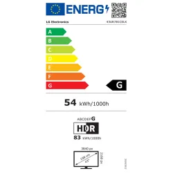 LG 43” UR78 4K UHD Smart TV 2023