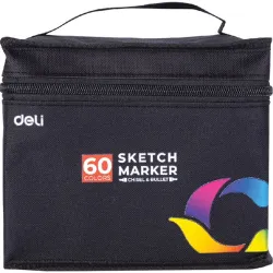 Deli Color Emotion 60 db-os vágott és gömbölyű hegyű permanent marker készlet