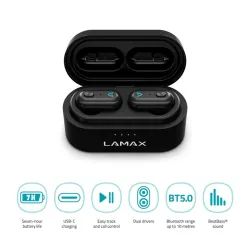 LAMAX Duals1 TWS Bluetooth fülhallgató fekete (LMXDU1)