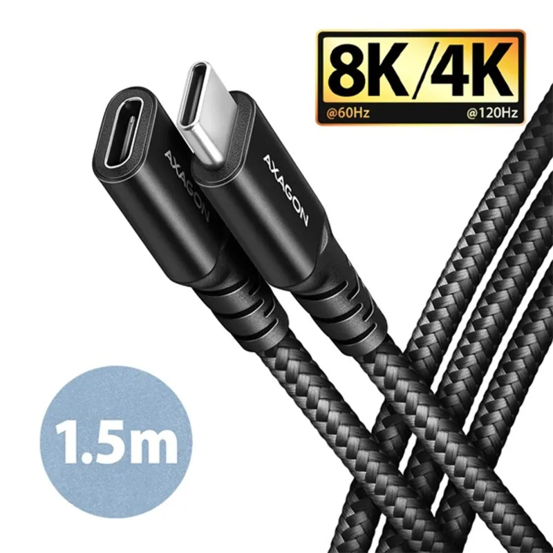Axagon SPEED+ USB-C apa - USB-C anya hosszabbító kábel 1,5m fekete (BUCM32-CF15AB) Axagon SPEED+ USB-C apa - USB-C anya hosszabbító kábel 1,5m fekete (BUCM32-CF15AB)