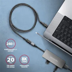 Axagon SPEED+ USB-C apa - USB-C anya hosszabbító kábel 1,5m fekete (BUCM32-CF15AB)