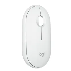 Logitech Pebble Mouse 2 M350s - Mouse - optical - 3 buttons - wireless - Bluetooth 5.2 LE - tonal white