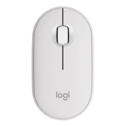Logitech Pebble Mouse 2 M350s - Mouse - optical - 3 buttons - wireless - Bluetooth 5.2 LE - tonal white