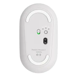 Logitech Pebble Mouse 2 M350s - Mouse - optical - 3 buttons - wireless - Bluetooth 5.2 LE - tonal white