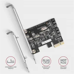 Axagon 2x SATA port bővítő kártya PCIe (PCES-SJ2