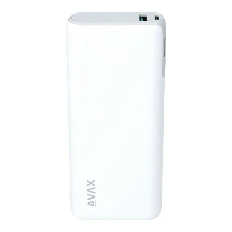 AVAX PB202W VITALITY 20000mAh Type C/PD 65W+QC18W gyorstöltő fehér power bank AVAX PB202W VITALITY 20000mAh Type C/PD 65W+QC18W gyorstöltő fehér power bank