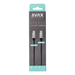 Avax USB-C to USB-C cable 1,5m Black/Grey