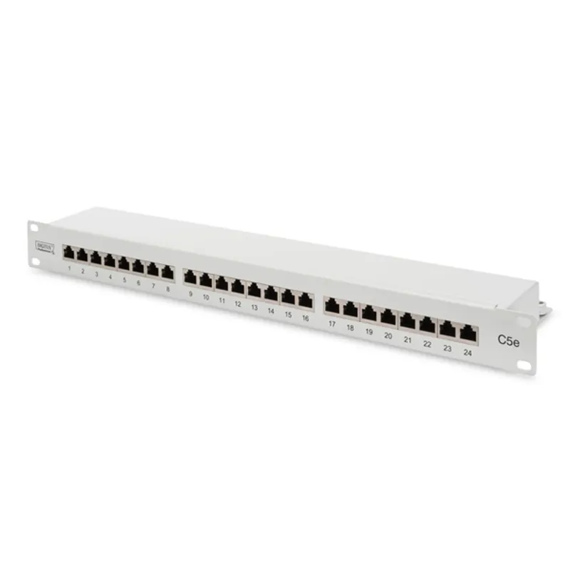DIGITUS CAT5e 24port 19" 1U szürke árnyékolt Patch Panel DIGITUS CAT5e 24port 19" 1U szürke árnyékolt Patch Panel