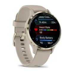 Garmin Venu 3S okosóra francia szürke-krémarany, szilikon szíjjal (010-02785-02)
