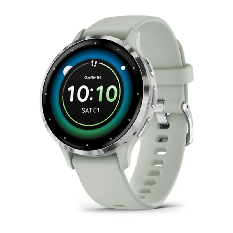 Garmin Venu 3S zsálya, ezüst kerettel, szilikon szíjjal okosóra Garmin Venu 3S zsálya, ezüst kerettel, szilikon szíjjal okosóra