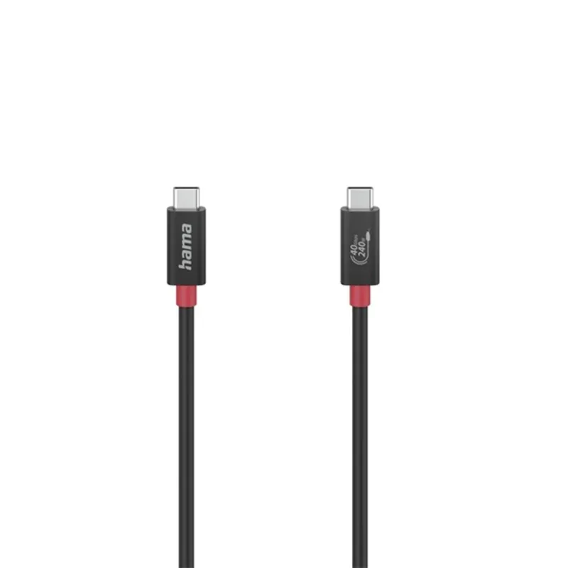 Hama FIC USB KÁBEL USB 4.0 (GEN. 3) TYPE-C - TYPE-C 40Gbit/s 5A 1m Black Hama FIC USB KÁBEL USB 4.0 (GEN. 3) TYPE-C - TYPE-C 40Gbit/s 5A 1m Black