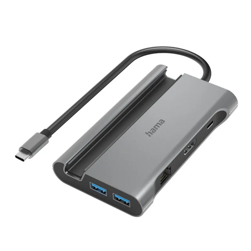 HAMA 00200143, FIC USB 3.2 GEN1 TYPE-C 7IN1, DOKKOLÓ (3X USB3.1, 2X USB-C, HDMI,LAN,PD) HAMA 00200143, FIC USB 3.2 GEN1 TYPE-C 7IN1, DOKKOLÓ (3X USB3.1, 2X USB-C, HDMI,LAN,PD)