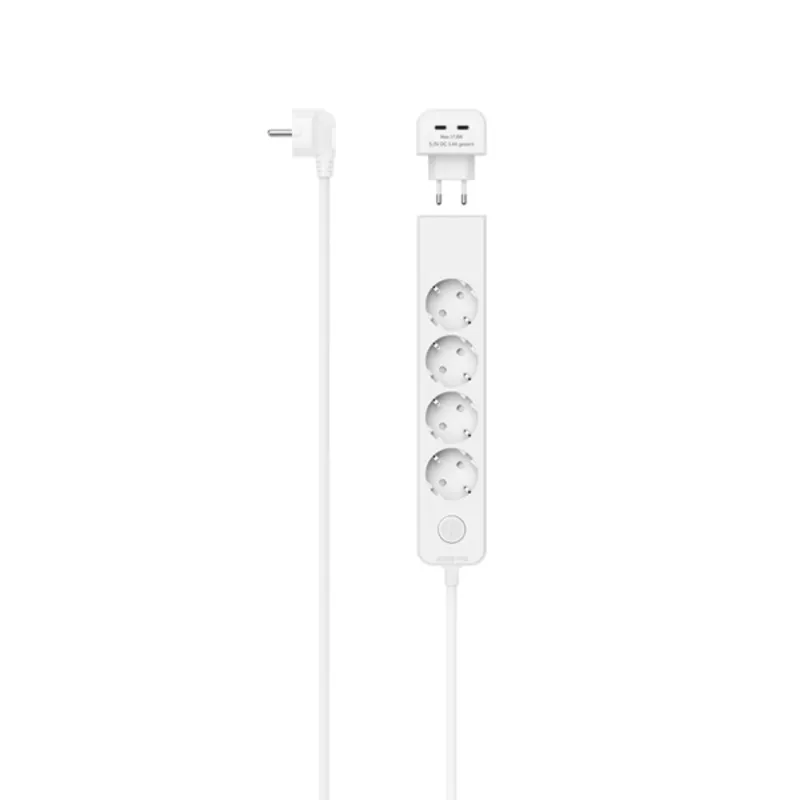Hama 223191 1,4m fehér 5-ös elosztó +2x USB Hama 223191 1,4m fehér 5-ös elosztó +2x USB