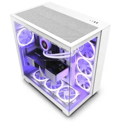 NZXT PC case H9 Flow Midi tower window white