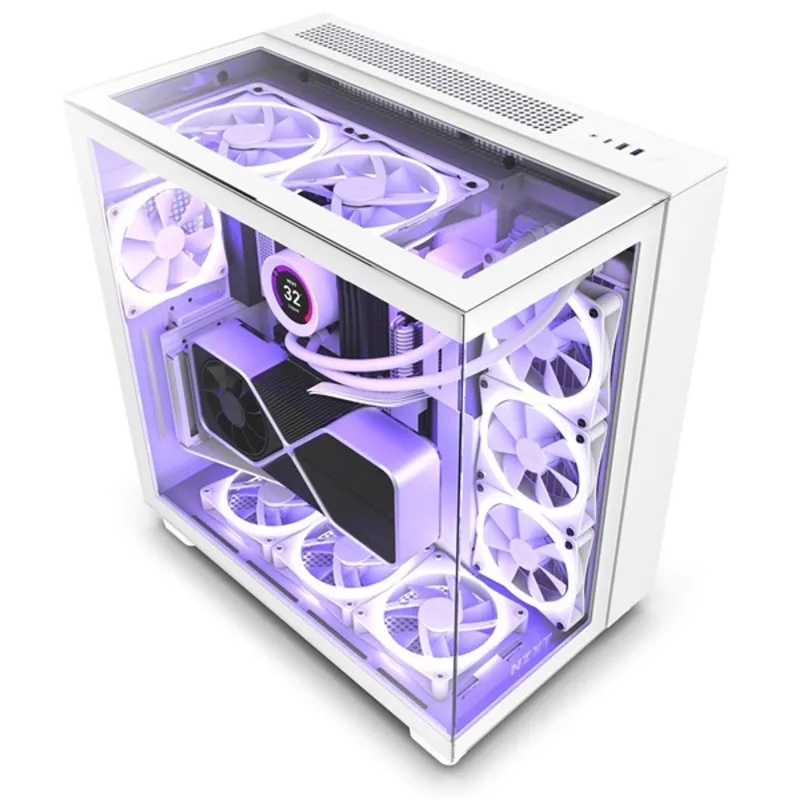 NZXT H9 Elite Tempered Glass Matte White NZXT H9 Elite Tempered Glass Matte White