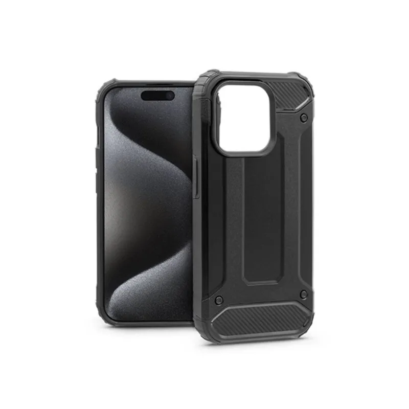 Haffner PT-6855 Apple iPhone 15 Pro Armor fekete ütésálló hátlap Haffner PT-6855 Apple iPhone 15 Pro Armor fekete ütésálló hátlap