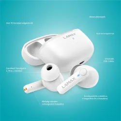LAMAX Clips1 Play True Wireless Bluetooth fehér fülhallgató