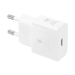 SAMSUNG hálózati töltő Type-C aljzat 25W, PD gyorstöltő + Type-C kábel, FEHÉR