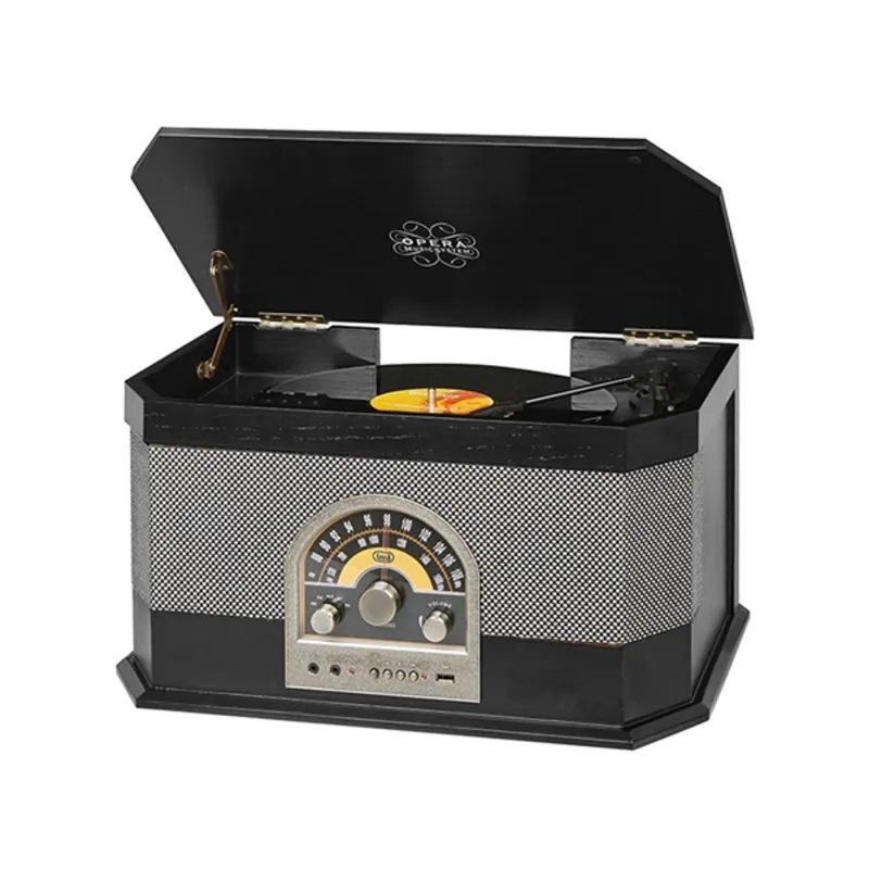 Trevi TT 1040 E USB/Bluetooth fekete retro bakelit lemezjátszó Trevi TT 1040 E USB/Bluetooth fekete retro bakelit lemezjátszó