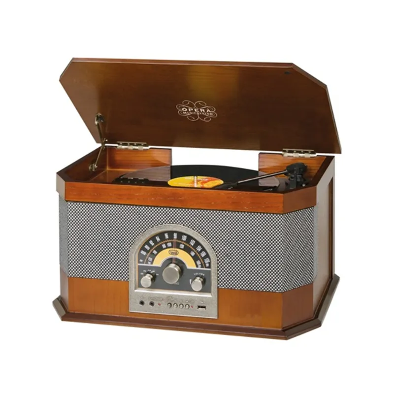 Trevi TT 1040 E USB/Bluetooth fa retro bakelit lemezjátszó Trevi TT 1040 E USB/Bluetooth fa retro bakelit lemezjátszó