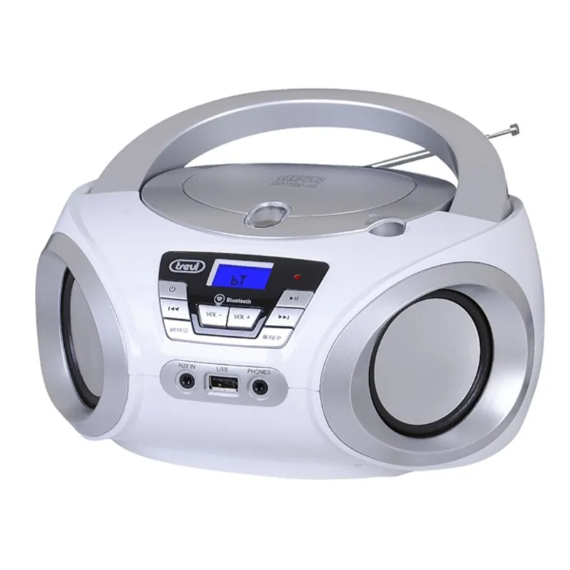 Trevi CMP 544BT hordozható fehér Bluetooth/FM/USB/AUX/CD boombox Trevi CMP 544BT hordozható fehér Bluetooth/FM/USB/AUX/CD boombox