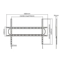 Stell SHO 7220  60"-120" fix fekete fali konzol