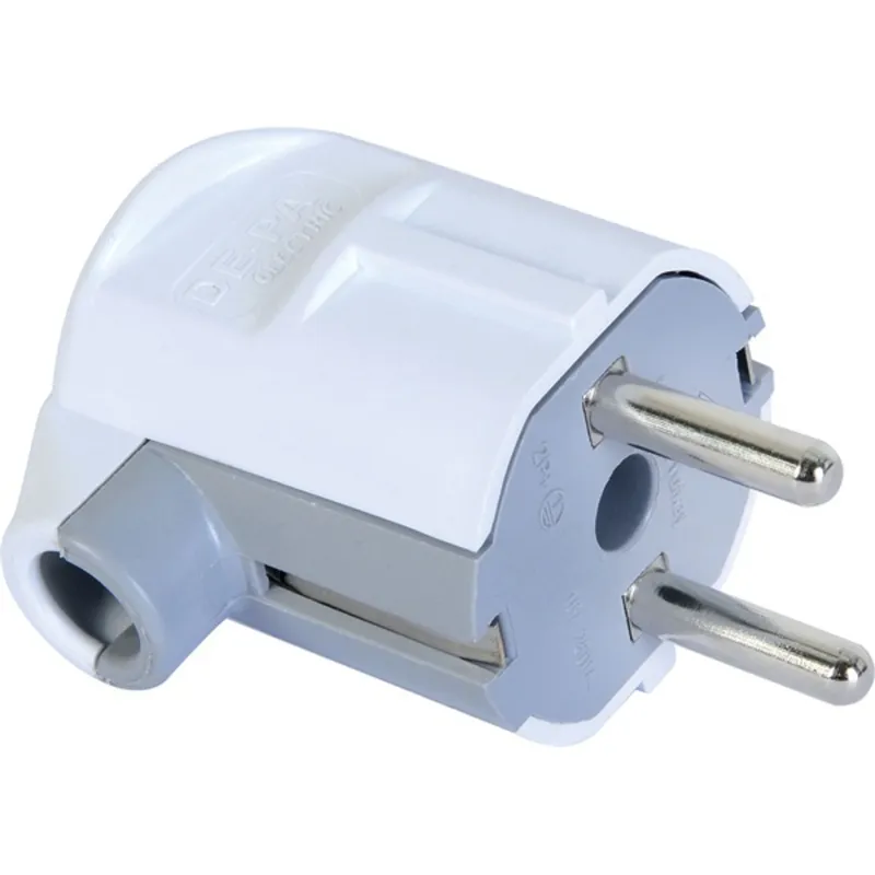 Anco 321726 16A 250V fehér földelt dugó vezeték védővel oldalsó bevezetéssel Anco 321726 16A 250V fehér földelt dugó vezeték védővel oldalsó bevezetéssel