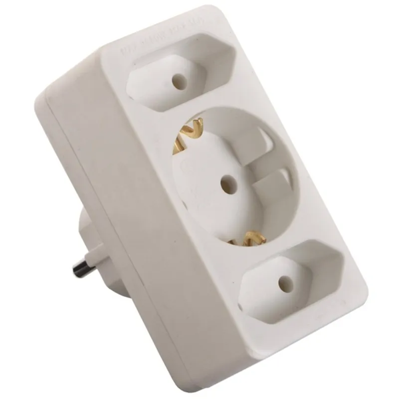 Anco 321179 1 földelt + 2 Euro 2,5A 250V fehér 3-as elosztó Anco 321179 1 földelt + 2 Euro 2,5A 250V fehér 3-as elosztó