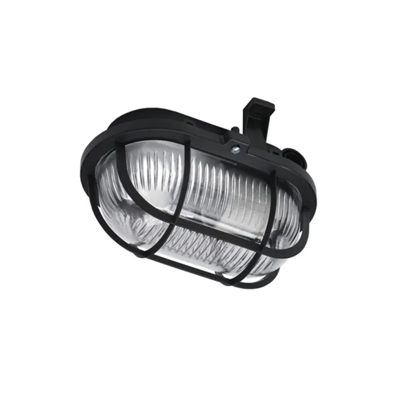 Lena 321183 max 60W IP44 230V E27 műanyagrácsos fekete ovális hajólámpa Lena 321183 max 60W IP44 230V E27 műanyagrácsos fekete ovális hajólámpa