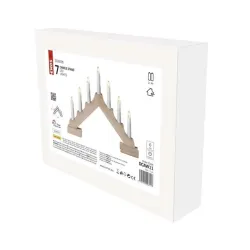 Emos DCAW11 29 cm 2x AA beltéri meleg fehér időzítős fa LED gyertyatartó