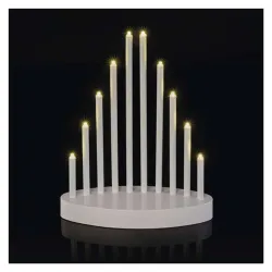 Emos DCAW01 24,5 cm 3x AA beltéri meleg fehér időzítős fehér LED gyertyatartó