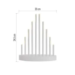 Emos DCAW01 24,5 cm 3x AA beltéri meleg fehér időzítős fehér LED gyertyatartó
