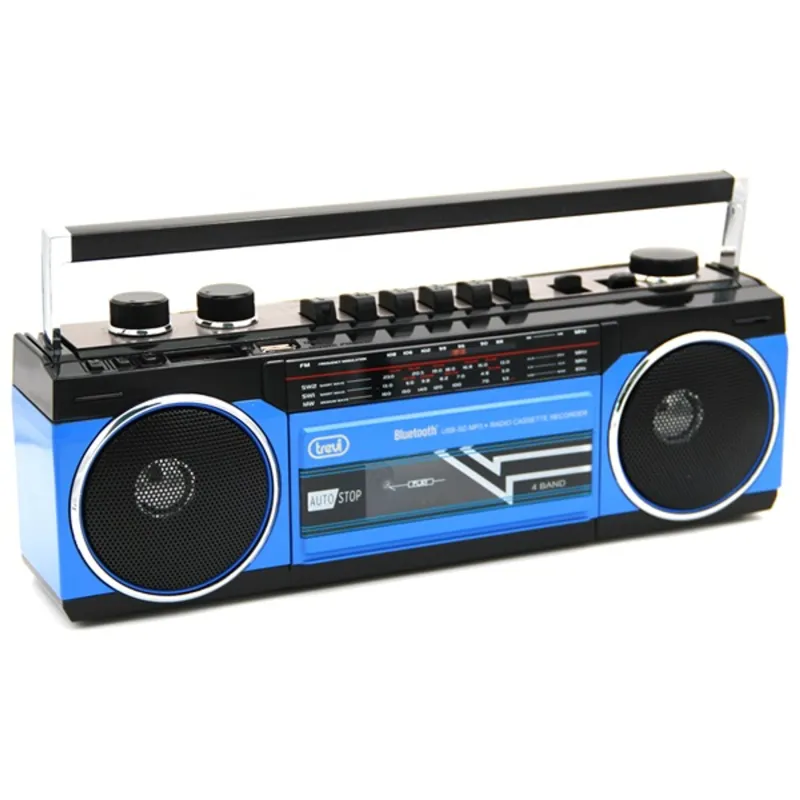 Trevi RR501 retro Bluetooth/USB kék kazettás rádió Trevi RR501 retro Bluetooth/USB kék kazettás rádió