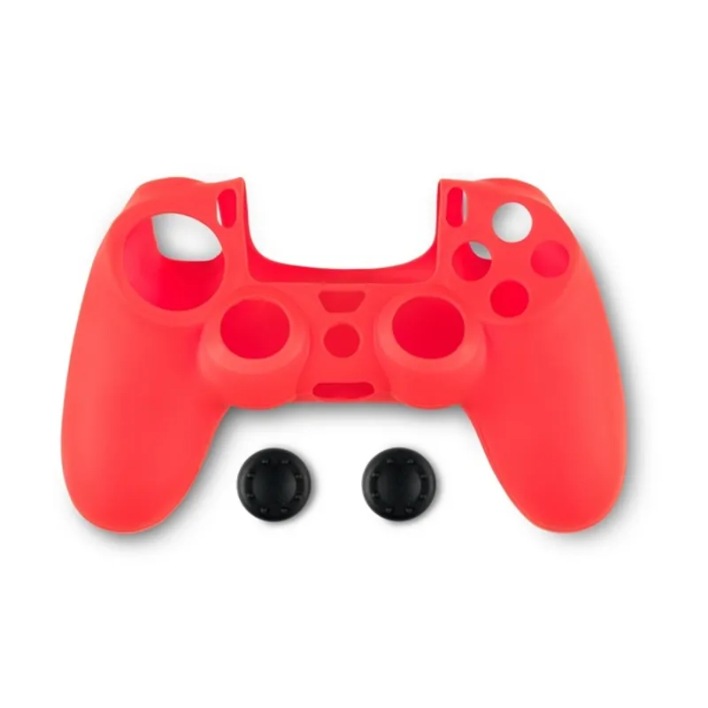 Spartan Gear 2808144 PS4 kontroller szilikon skin piros + thumb grips Spartan Gear 2808144 PS4 kontroller szilikon skin piros + thumb grips