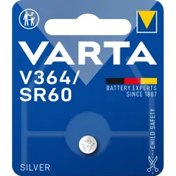 364 gombelem, ezüstoxid, 1,55V, 20 mAh, Varta SR621SW, SR60, SR621, V364, D364, 602, T, 280-34, SB-AG, SB-DG