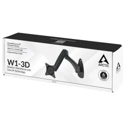 Arctic Cooling W1-3D Gas Spring Monitor Wall Mount 13"-43" monitor TV fali tartó fekete