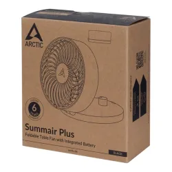 ARCTIC Summair Plus - Foldable Table Fan with Integrated Battery - Black