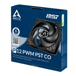 Arctic P12 PWM PST CO 120mm fekete ventilátor