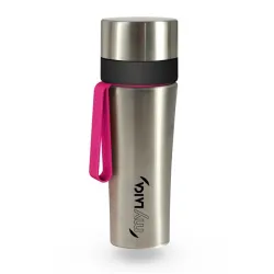 MyLAICA rozsdamentes acél vízszűrős kulacs pink szilikon pánttal 0,55 liter (BR60B06)