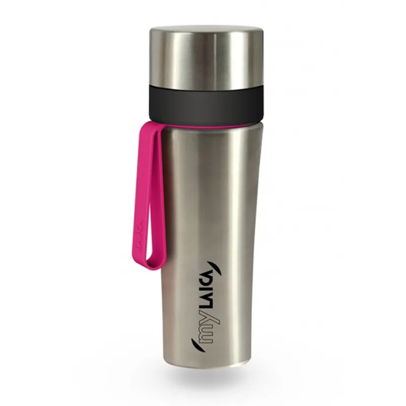 MyLAICA rozsdamentes acél vízszűrős kulacs pink szilikon pánttal 0,55 liter (BR60B06) MyLAICA rozsdamentes acél vízszűrős kulacs pink szilikon pánttal 0,55 liter (BR60B06)