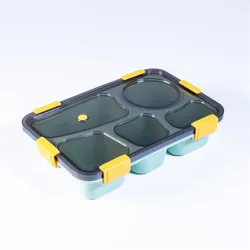 Iris KT-004-GR 5 rekeszes műanyag ételhordó doboz zöld