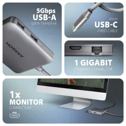 Axagon HMC-5HL SuperSpeed USB-C 5in1 hub