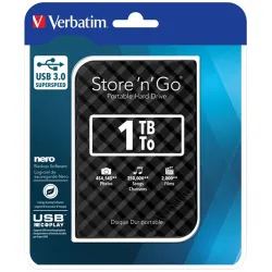 VERBATIM  2,5" külső HDD, 1TB,  USB 3.0, "Store n Go, fekete