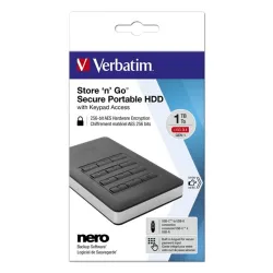 1TB Verbatim 2.5" Store'n'Go kódzáras külső winchester fekete-ezüst (53401)