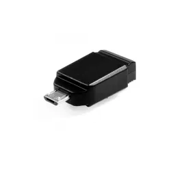 Verbatim 16GB NANO USB Drive with Micro USB (OTG) Adapter Black