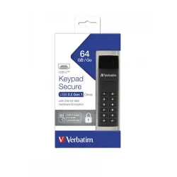 Pen Drive 64GB Verbatim Keypad Secure fekete USB-C (49431)