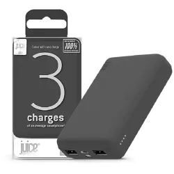 Juice ECO 3 Charge 2x USB-A - USB-C - Micro USB Power Bank 10000mAh szürke (JU194754)