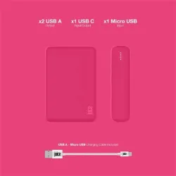 Juice JUI-PBANK-3-ECO-RASP ECO 3 10000mAh 15W rózsaszín power bank