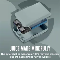 Juice ECO 3 Charge 2x USB-A - USB-C - Micro USB Power Bank 10000mAh sötét zöld (JU194761)